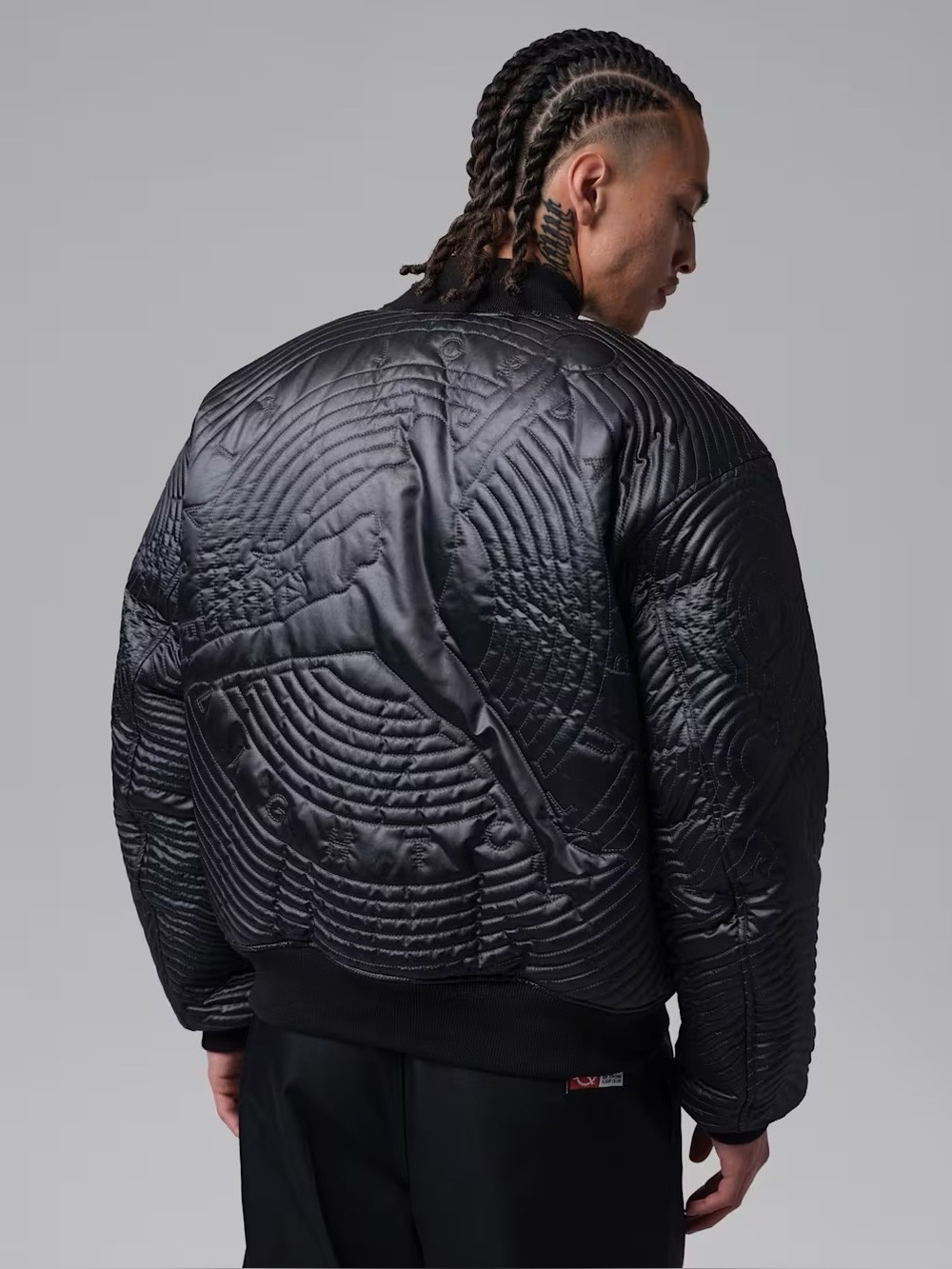 Nike Air Jordan Flight Men's Nylon Varsity Jacket Black XL $300
